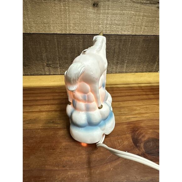 Vintage 1980s Baby Unicorn and Dad Unicorn Ceramic Figurine Hand Painted clouds - Picture 7 of 9